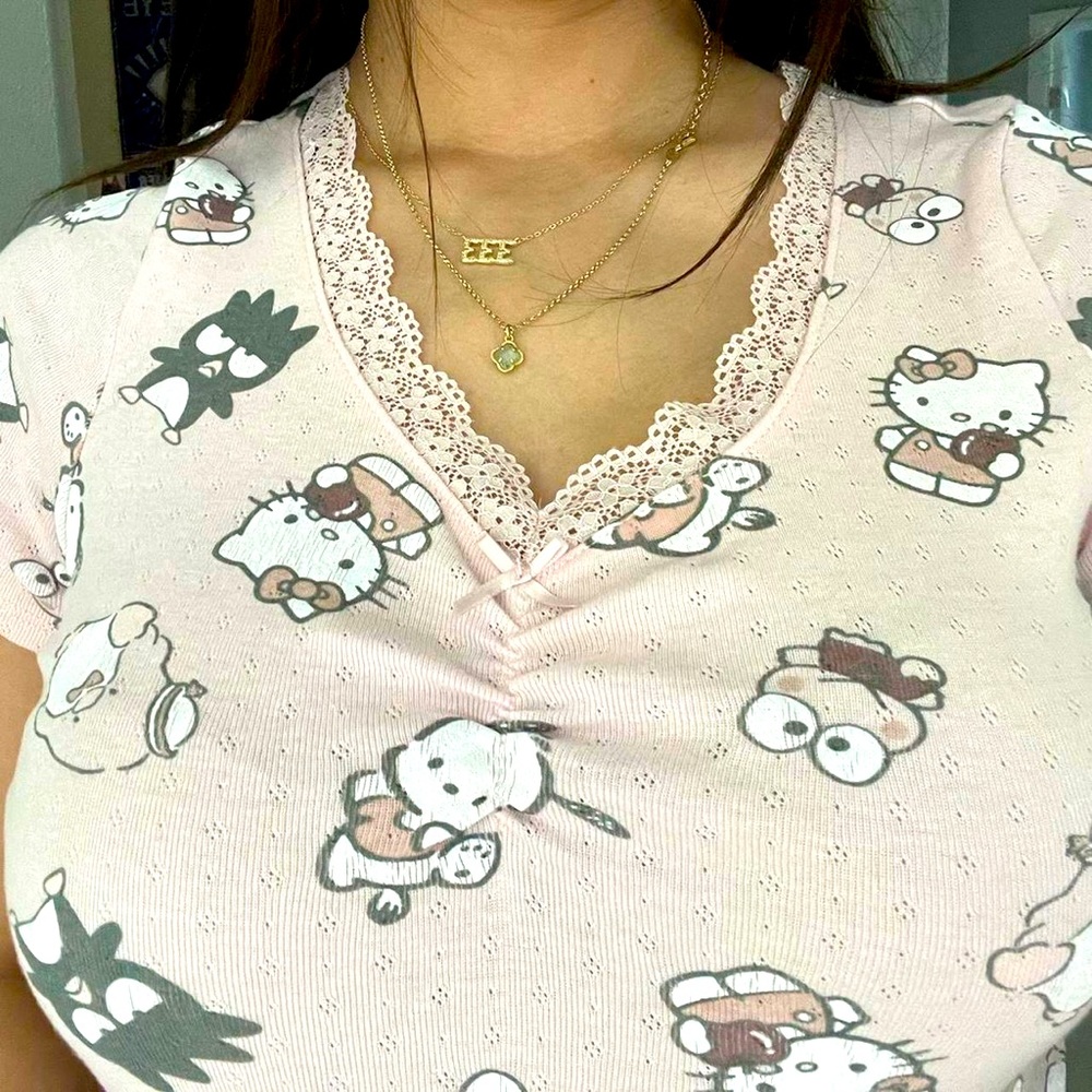 blush pink hello kitty top